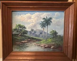 Cuban Landscape Oil Painting by Sanchez