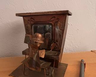 Vintage Berkeley Designs Copper Tin Piano Player Music Box