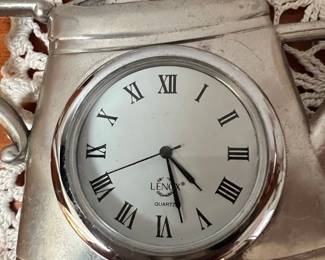 Lenox Silver-Plated Golf Bag Desk Clock