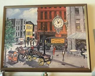 D. Booty Nostalgic Cityscape Painting