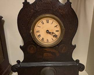 Antique Victorian Cast Iron Mantel Clock