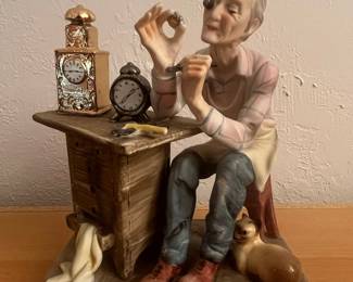 Capodimonte Style Watchmaker Figurine