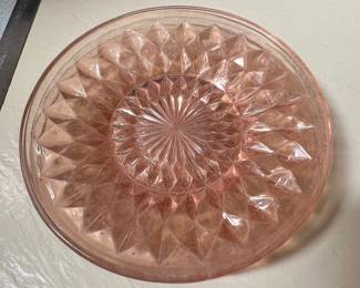 Jeannette Glass Windsor Diamond Pink Depression Glass Plates