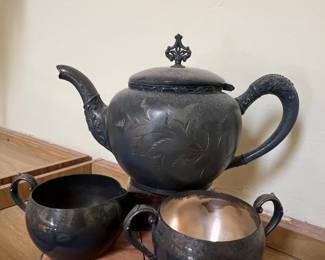 Silver-Plated Tea Service Set