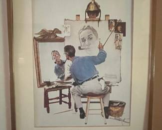 Norman Rockwell Triple Self-Portrait Print