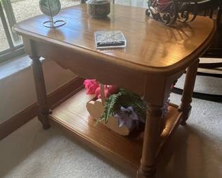 Vintage Oak Two-Tier Side Table