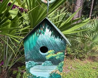 Hand-Painted Decorative Garden Birdhouse