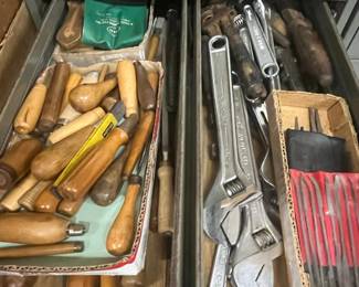 Vintage Industrial Tool Cabinet Drawer Assortment