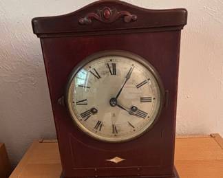 Antique Edwardian Mahogany Mantel Clock