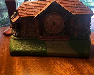 Vintage Lux Clock Manufacturing Co. 'Bungalow' Novelty Mantel Clock