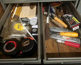 Vintage Remington Rand Industrial Steel Parts Cabinet with Assorted Hand Tools