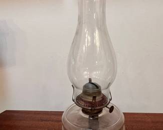 Vintage Clear Glass Oil Lamp