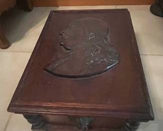 Carved Wood Portrait Keepsake Box