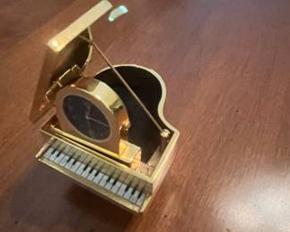 Vintage Miniature Grand Piano Desk Clock