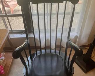 Vintage Black Painted Boston Rocker