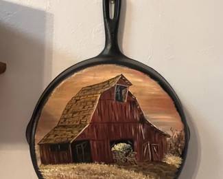 Hand-Painted Cast Iron Skillet Folk Art