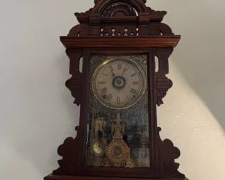Antique Victorian Walnut 'Eclipse' Wall Clock