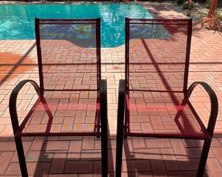 Set of Two Sling Patio Chairs