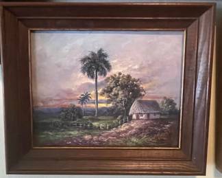 Juan Gil GarcÃa Cuban Landscape Oil Painting