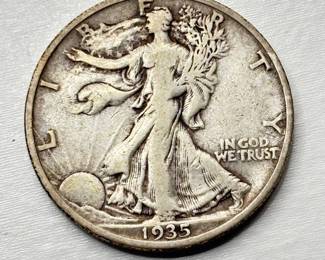 1935 S - Walking Liberty - Silver Half Dollar