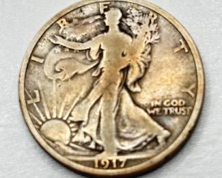 1917 D - Walking Liberty - Silver Half Dollar
