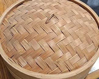 Bamboo Steamer Basket with Woven Lid - Estate Sales Warehouse (GR)