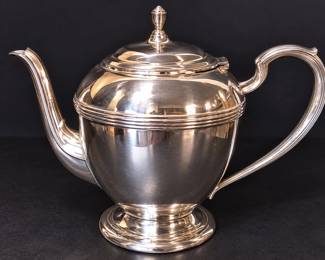 Wm Rogers Windsor 3702 Vintage Art Deco Silverplate Teapot with Hinged Lid - Potterville
