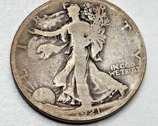 1921 S - Walking Liberty - Silver Half Dollar