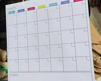 Metal Square Calendar Approx 12" x 12" - Estate Sales Warehouse (GR)