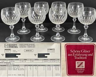 8 Vintage Schott Zwiesel "Bellavista" lead crystal water goblets, made in Germany-Box/Receipt - Potterville