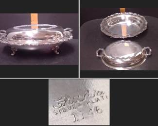 Vintage Sheridan Silver Co. No. 1146 Silverplate Covered Serving Dish - Ornate Footed Bowl with Lid - Potterville