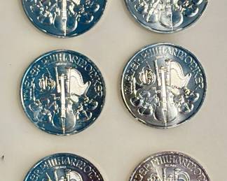 Lot of 6 - 1 oz - .999 Fine Silver - 2019 Philharmonic Silver Rounds