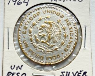 1964 - Mexico Silver Dollar - Un Peso