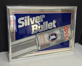 Coors Light Silver Bullet Mirror Sign 19" x 15"