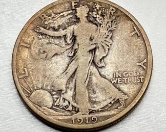 1919 S - Walking Liberty - Silver Half Dollar