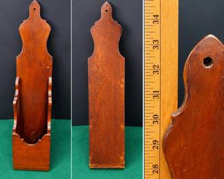 Vintage 33 Inch Solid Wood Hearth Box for Candles and Pipes with Tiered Side Supports - Potterville