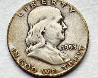 1953 S - Silver Franklin Half Dollar