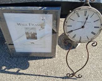 Manchester Clock Co. Wall Clock w/ 16"x20" Wall Picture Frame
