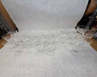 Large Collection of Vintage Colony Glass Crystal Stemware in Danube Pattern