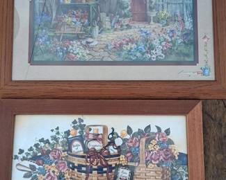 2 Cute Vintage Cabin Style Framed Wall Decor