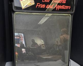 Lighted Beer City Beer-Battered Fries Advertising Sign