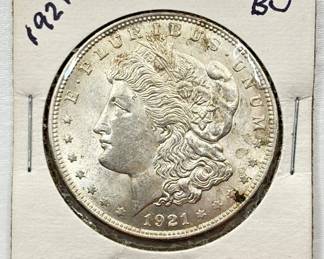 GEM BU - 1921 - Morgan Silver Dollar