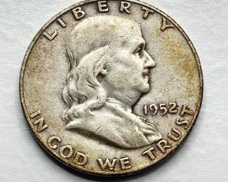 1952 D - Silver Franklin Half Dollar