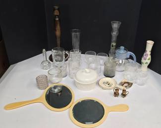 Mid-Century Glassware & Mirrors Lot