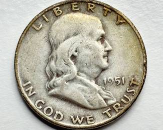 1951 D - Silver Franklin Half Dollar