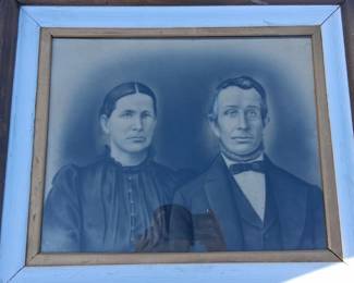 Antique Framed Charcoal Portrait Drawing