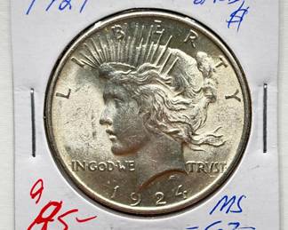 1924 - Peace Silver Dollar - MS62