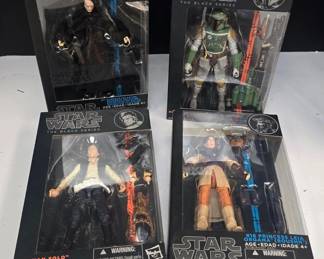 Star Wars Black Series 6" Figures - Han Solo, Leia, Boba Fett, Palpatine