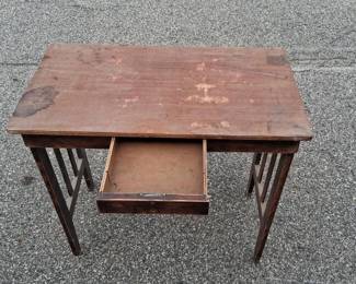 Vintage Foldable Wooden Desk w/ Drawer