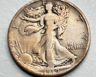 1919 D - Walking Liberty - Silver Half Dollar